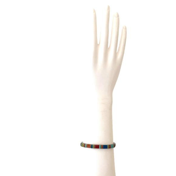 bracelet stretch color blocking tiles colorful chiclet tiles - Picture 5 of 10